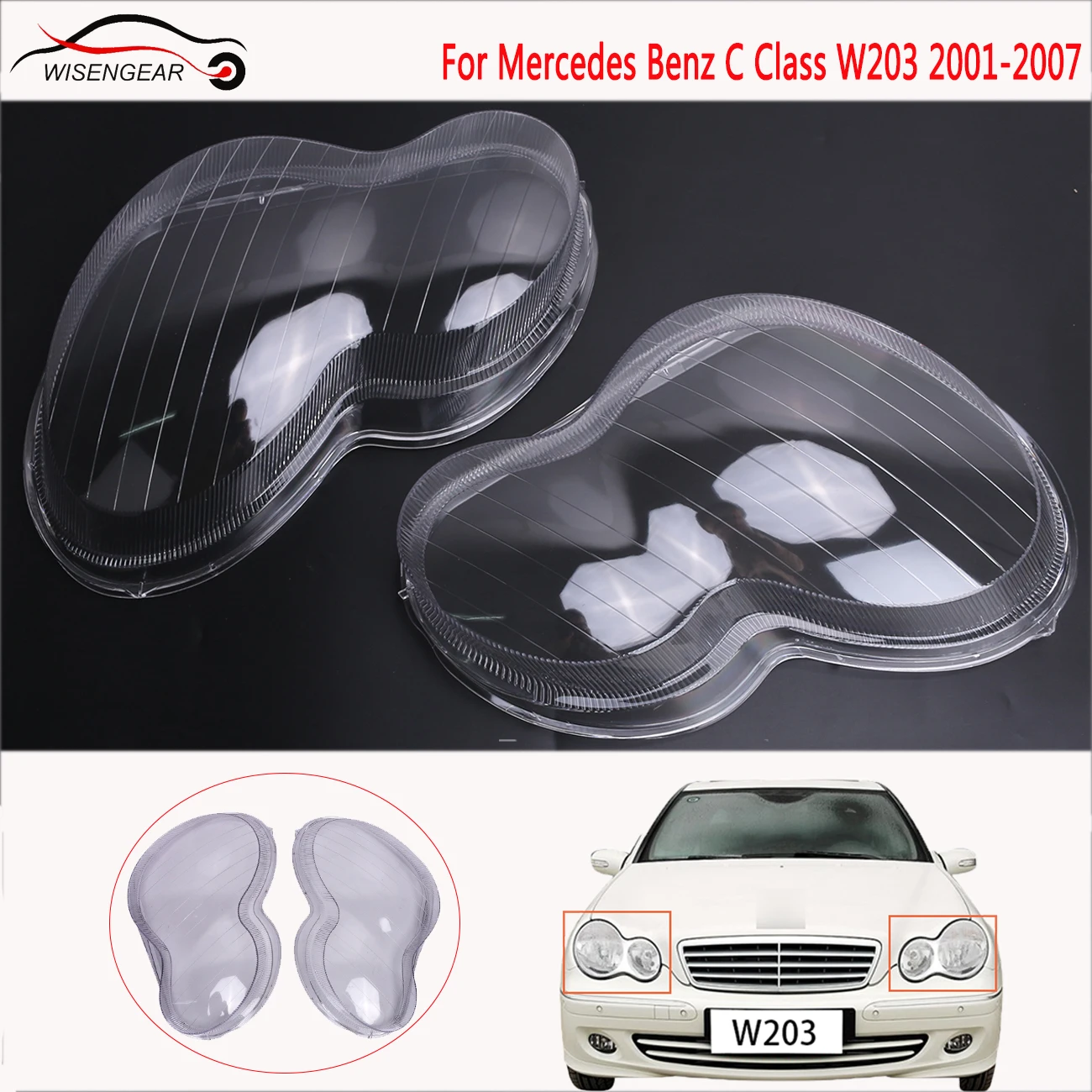 WISENGEAR Clean Lens Headlight Headlamp Cover Dust Shell Housing For