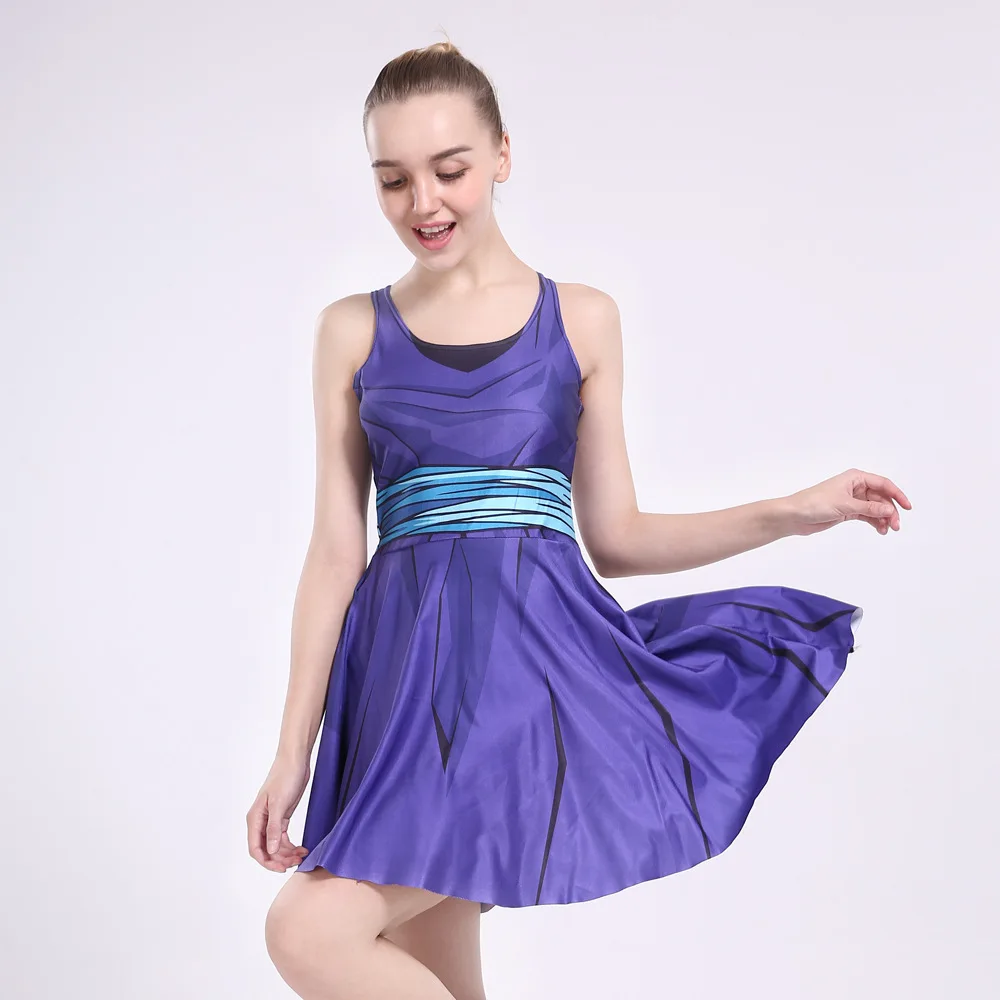 plus size blue skater dress