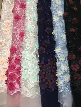

French lace fabric tulle high quality beautiful African lace fabric sewing meterial for wedding party dress for women