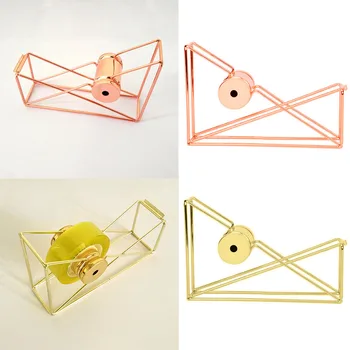 

1Pcs Tape Creative Cutter Rose Gold Hollow Iron Tape Cutter Washi Storage Stationery Organizer Office Supplies New