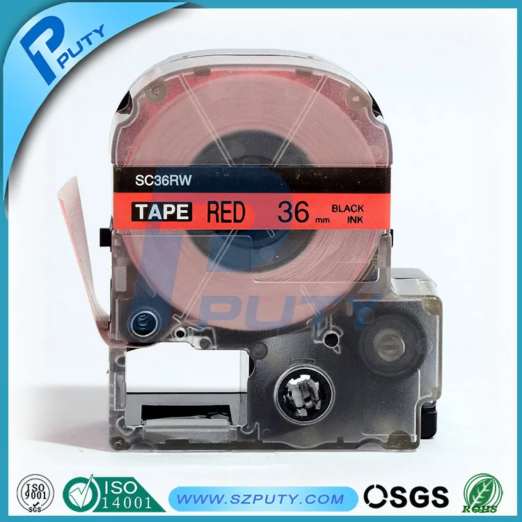 

compatible Black on Red SC36RW 36mm label tapes for label printers