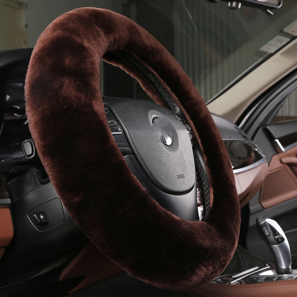 OGLAND аутентичная овчина автомобильный Стайлинг рулевое колесо Чехлы для австралийская мериносовая шерсть натуральный мех кожа универсальные автомобильные запчасти