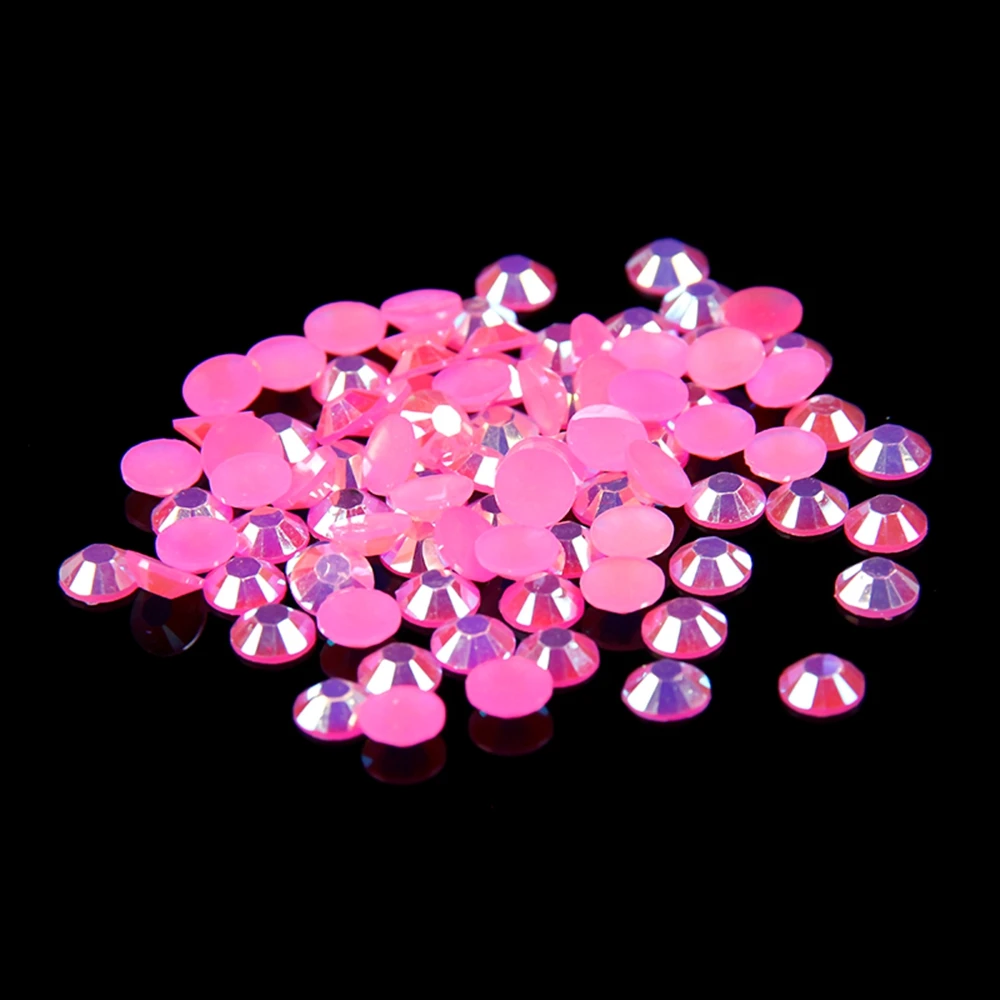 Розовые полимерные Стразы для приклеивания, 1000 шт., 2-5 мм, круглые, с плоской спинкой, без горячей фиксации, бриллианты, Аппликации, ткань для рукоделия, свадебные платья