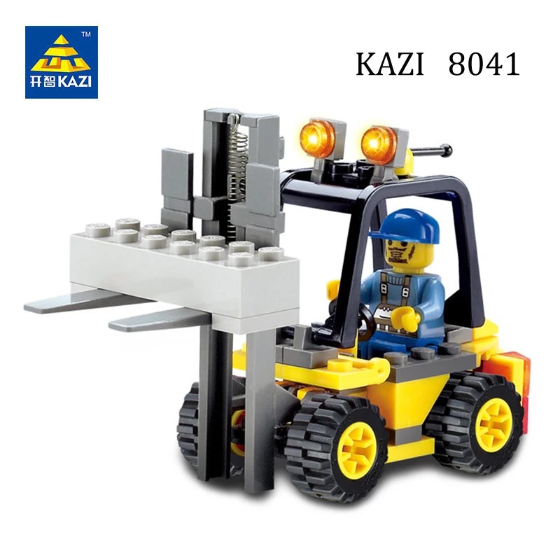 KAZI 8041 Legoings город построить модель строительные блоки инженер вилочный погрузчик