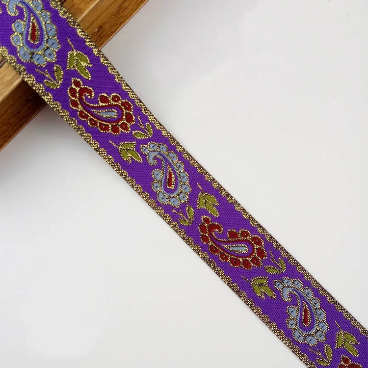 

7 Yards Polyester Flower Embroidery Ethnic Lace Ribbon Trims DIY Clothing Dress Sewing Garment Handmade Materials 3cm Wide