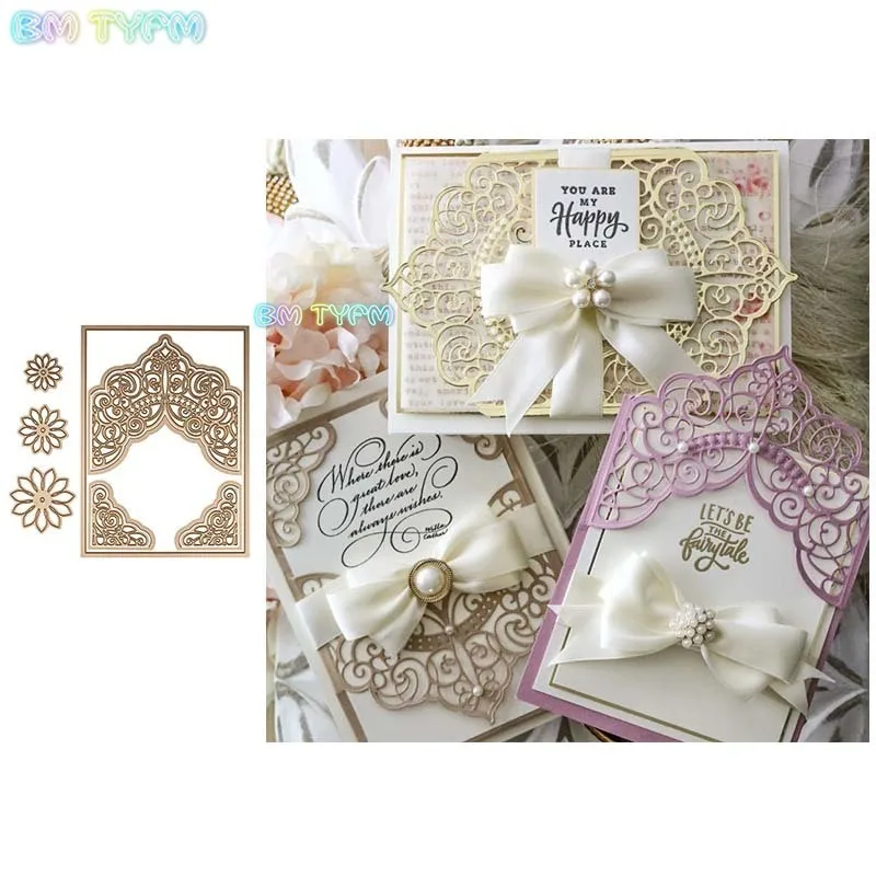 

BM Invitation decorative frame Metal cutting dies new 2018 DIY Scrapbooking album Decorative Embossing Hand-on Paper Cards