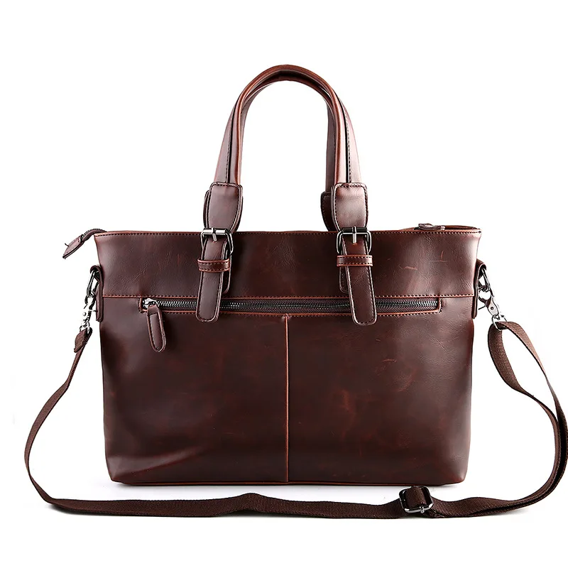 

High Quality Leather Briefcase Men Bag Business Soft Leather Messenger Bag Vintage Men's Shoulder Bag Luxury Handbags Designer