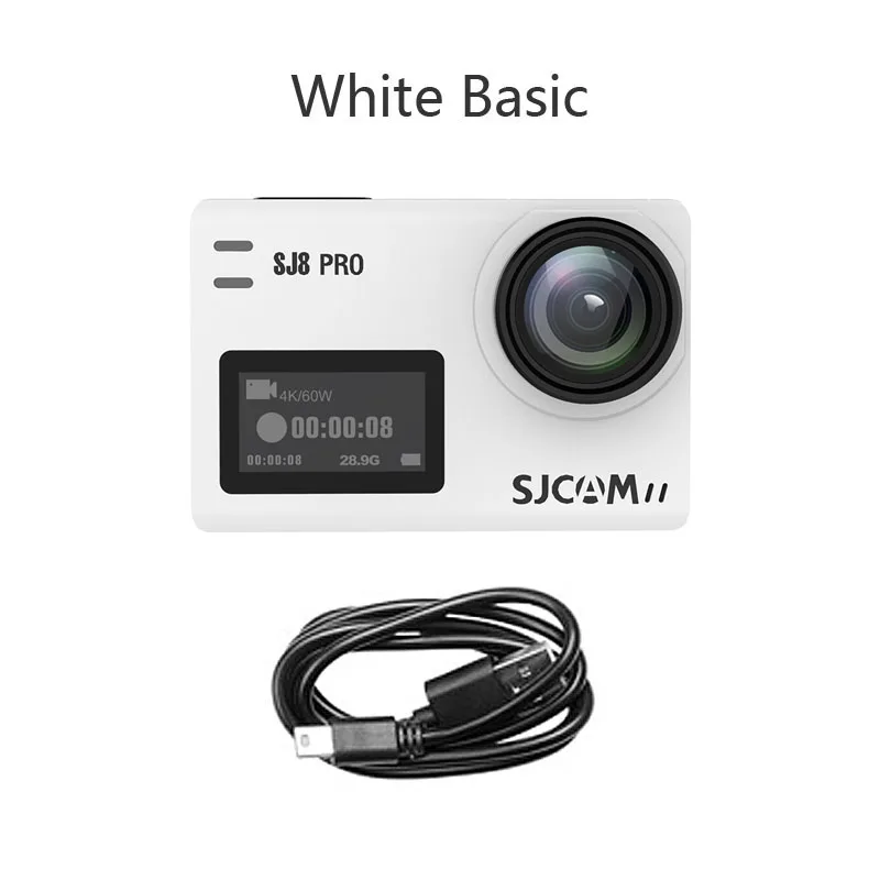 Экшн-камера SJCAM SJ8 PRO, 4 K, WiFi, для экстремальных видов спорта, DV, для активного отдыха, 2,33 ips, сенсорный экран, 30 м, водонепроницаемая, 12MP, SJ, Спортивная камера - Цвет: White Basic