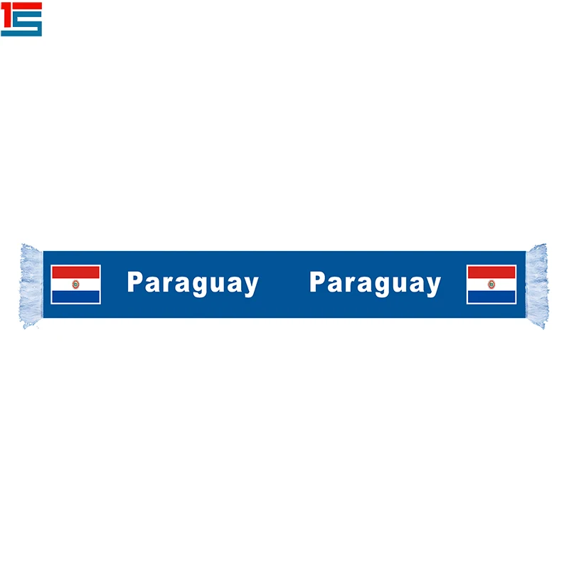 

Promotion fans Good Quality Soccer Scarves printed football scarf Paraguay national logo scarf
