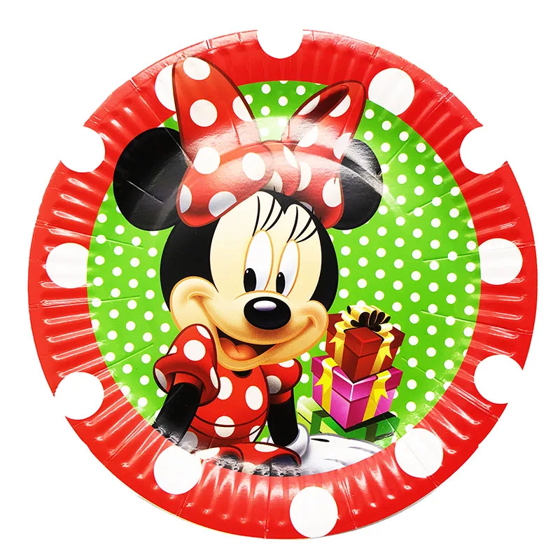 10pcs/lot Minnie Mouse theme disposable party plates Minnie theme paper