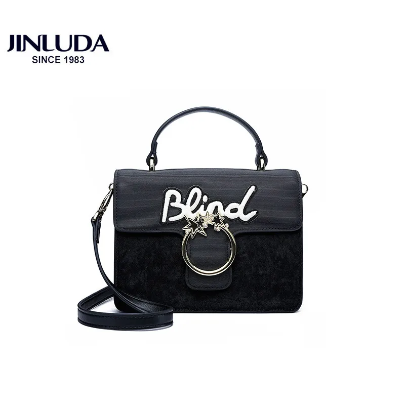 

JINLUDA Women's Genuine Leather Shoulder Bags Fashion Simple Handbag Shoulder Messenger Bag Chain Solid Color Small Square Bags