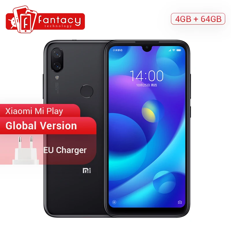 Смартфон Xiaomi Mi Play с глобальной версией 4 ГБ 64 восьмиядерным процессором MTK Helio P35 FHD