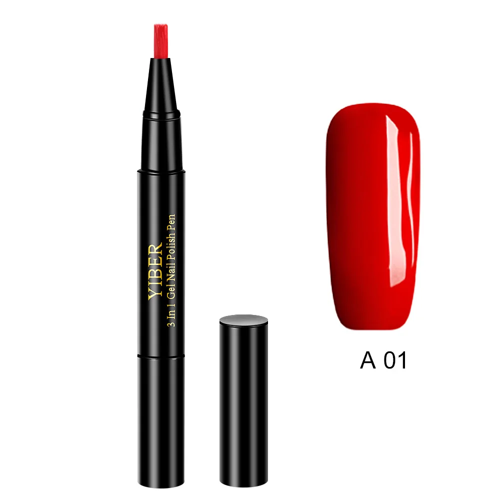 Удобный карандаш для нанесения краски на ногти, гелевая ручка для ногтей, без топа, грунтовка, 3 в 1, УФ гель-краска, Блестящий лак для ногтей, дизайн для ногтей TSLM1