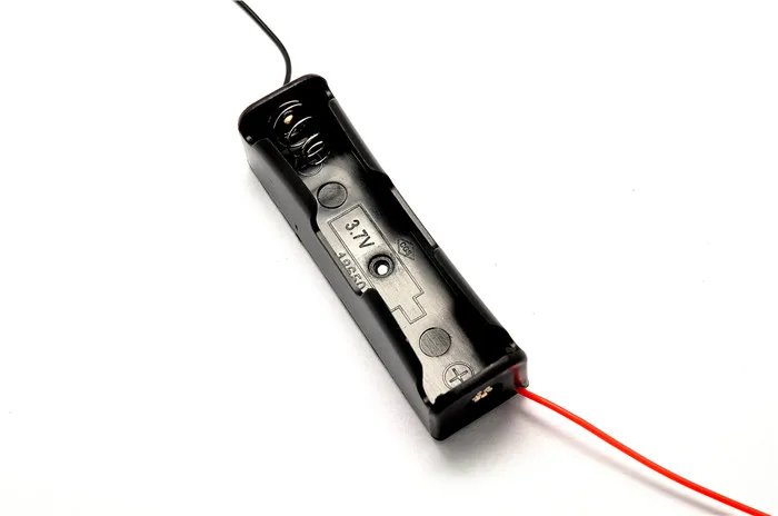 

New Plastic 18650 Battery Case Holder Storage Box with Wire Leads for 18650 Batteries 3.7V Black