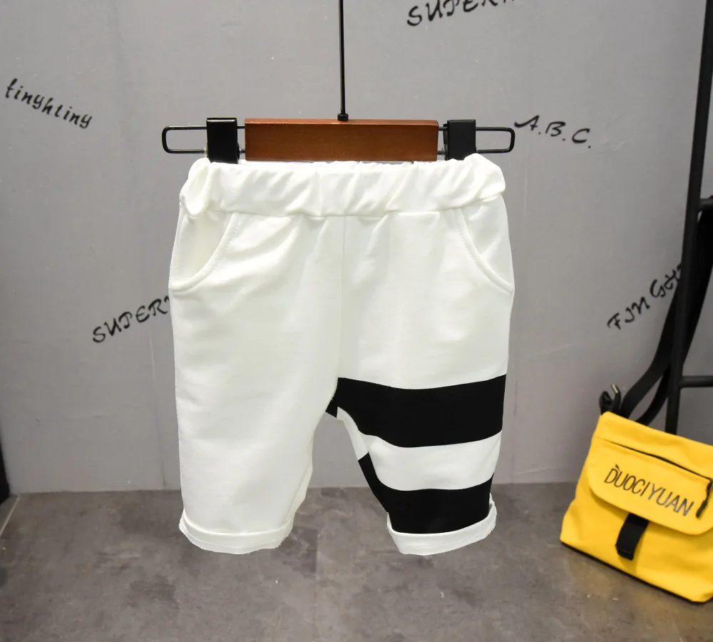 New Summer Children Sports Clothing For Boys Clothes Set Casual Active Baby Boy Outfits Stripe Hooded Tops Shorts 2pcs Kids Suit (13)