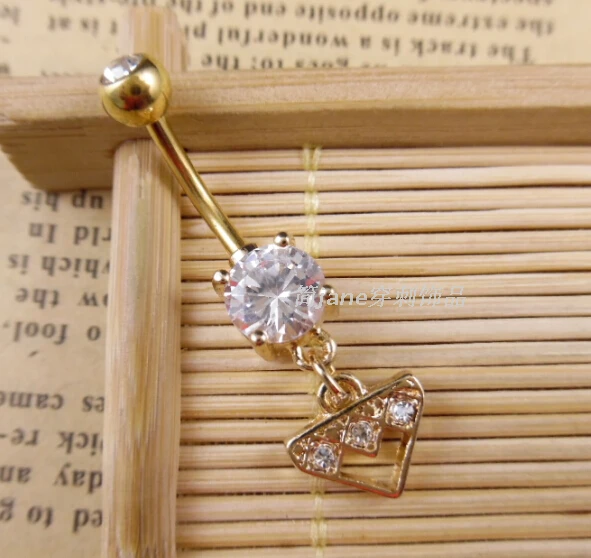 

Wholesale and retail Charming Piercing Body Jewelry Rhinestones Inlaid Navel Belly Button Ring