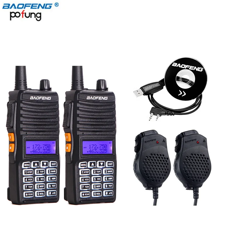 

2PCS Baofeng UV-82(II) True 8W/4W/1W Two Way Radio Transceiver(Upgraded Version of UV-82 with Tri-Power)+2 Speaker+1 Cable