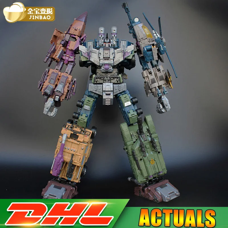 

Transformation JINBAO Devastator Oversize Bruticus MMC Predaking Feral Rex Truckshovel and Agitation Lorry Bulldozer Excavator
