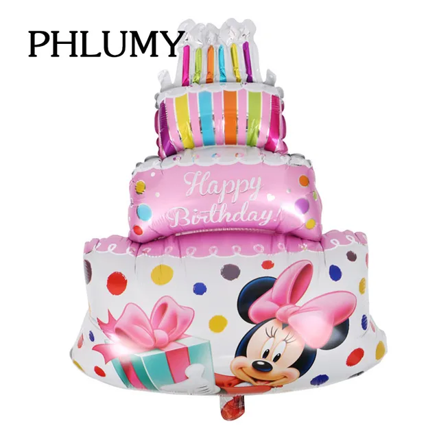 Phlumy Large Mickey Minnie Birthday Cake Foil Balloons Wedding Decor