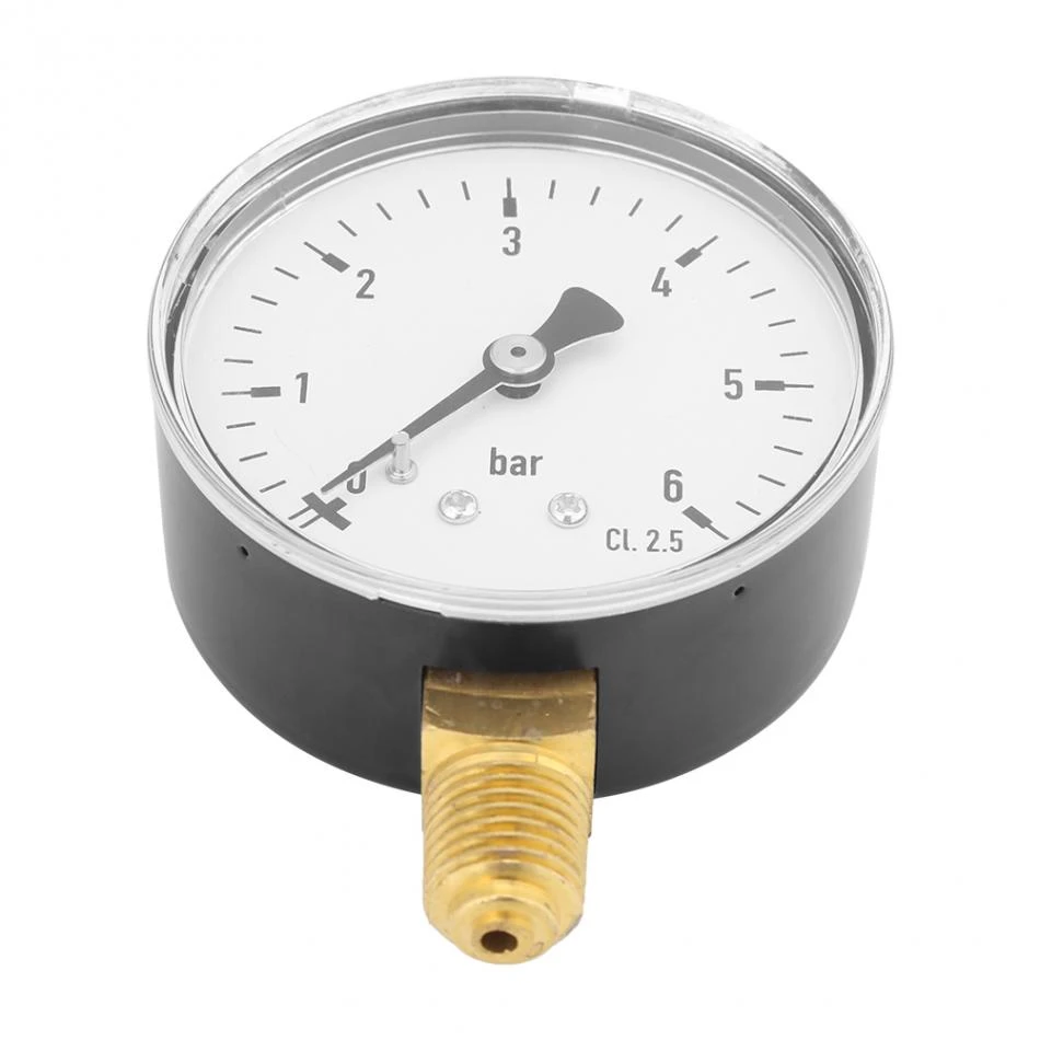 1/4" NPT Air Hydraulic Pressure Gauge 06bar Side Mount Manometer for Water A... Hydraulics
