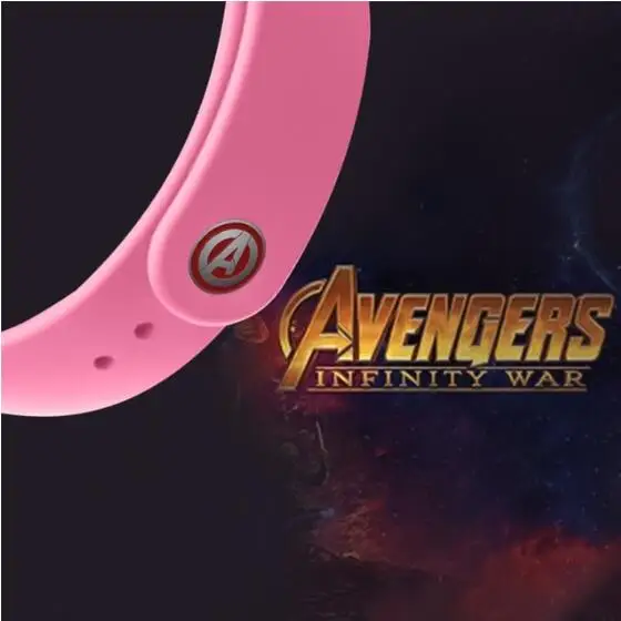 avengers marvel For Xiaomi Mi Band 4 3 2 Bracelet Strap Miband 3 2 Strap Wristband Band For Mi Band 2 3 4 Silicone - Цвет ремешка: pink NO.1