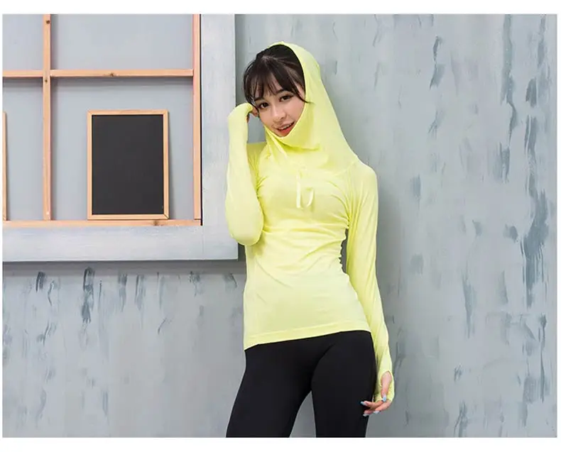 1 (7)Women Hooded Running Jacket Long Sleeve Sweatshirt Ladies Yoga Sports  Jacket Fitness Gym Quick Dry Shirts 