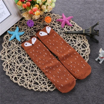 

1 Pair Unisex Lovely Cute Cartoon Fox Kids baby Socks Knee Girl Boy Baby Toddler Socks animal infant Soft Cotton socks