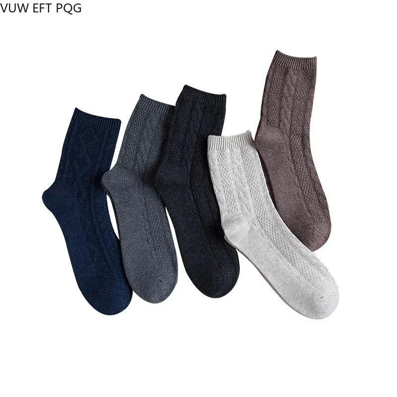 Мужские носки бизнес сплошной цвет перекрестная вязка ткань хлопок дышащий высококачественный носок
