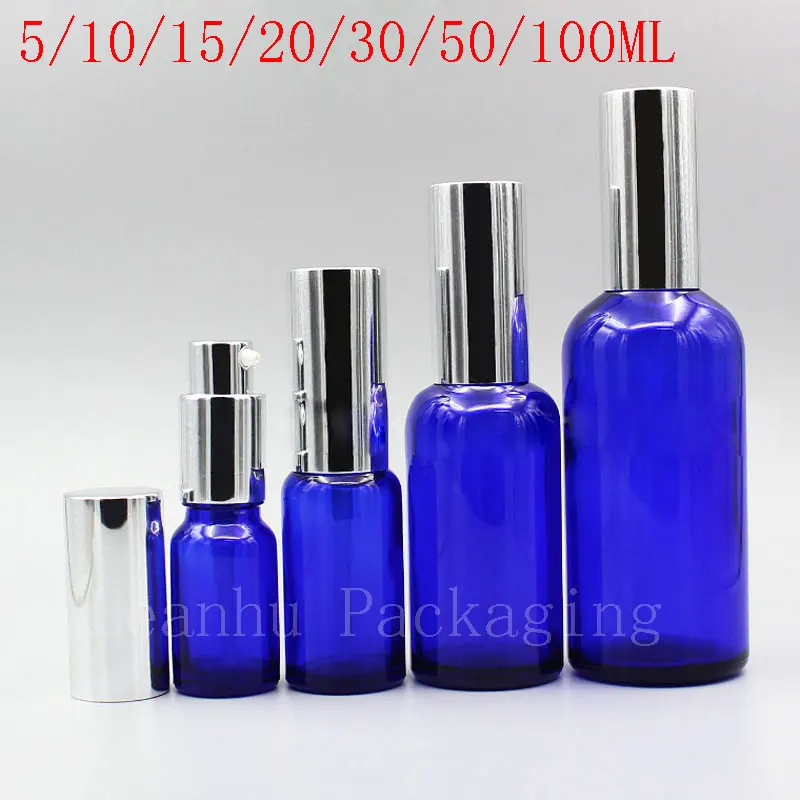 

5 / 10 / 15 / 20 / 30 / 50 / 100 ML Blue Glass Empty Bottle,Empty Cosmetic Container,Lotion / Essence Sub-bottling ( 15 PC/Lot )