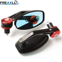 7/8 22mm Universal Motorcycle Aluminum Rear View Black Handle Bar End Side Rearview Mirrors FOR DUCATI MONSTER 696 796 796 848 for ducati 695 696 796 1100 1200 universal motorcycle 7 8 22mm rearview mirror handle bar end blue side mirror silver