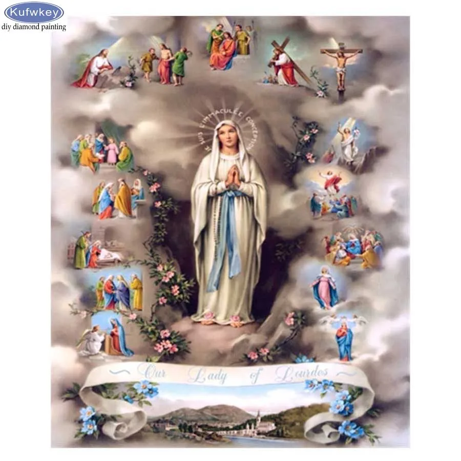 

Diamond Painting Virgin Mary Jesus Christ Birth wall painting DIY 3D Diamond Embroidery Religious pictures Mosaic decor stickers