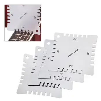 

4pcs! Stainless Steel Guitar Notched Radius Gauge Fingerboard Fretboard Measuring Tool Set for Musical Instruments