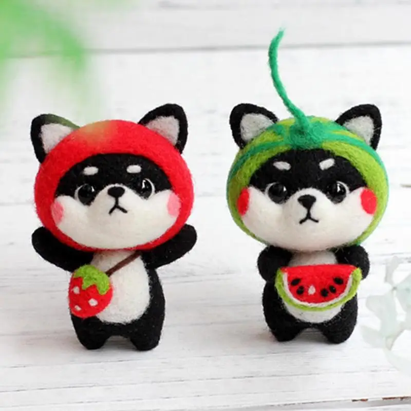 

Multiple Animal Pendants Cartoon Set Wool Needlepoint Kit Wool Felt Needle Felting Keychain Craft Needlecraft DIY Handmade