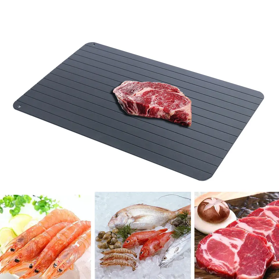 Defrost Tray Aluminium Safe Fast Thawing Frozen Meat Defrosting Board Kitchen Creative Tools No Electricity Chemicals Microwave