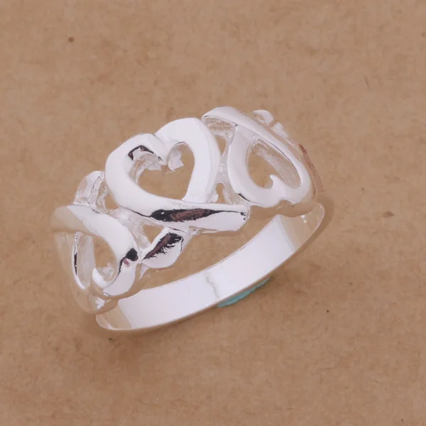 

Trendy Jewelry Silver Ring Love Heart Ring For Women Lovely Gift AR237