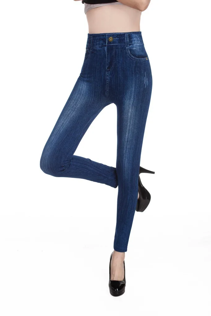 Тонкие женские бесшовные легинсы, джинсы из искусственного денима, летние тонкие флисовые однотонные леггинсы с карманами и принтом, повседневные узкие брюки длиной до щиколотки