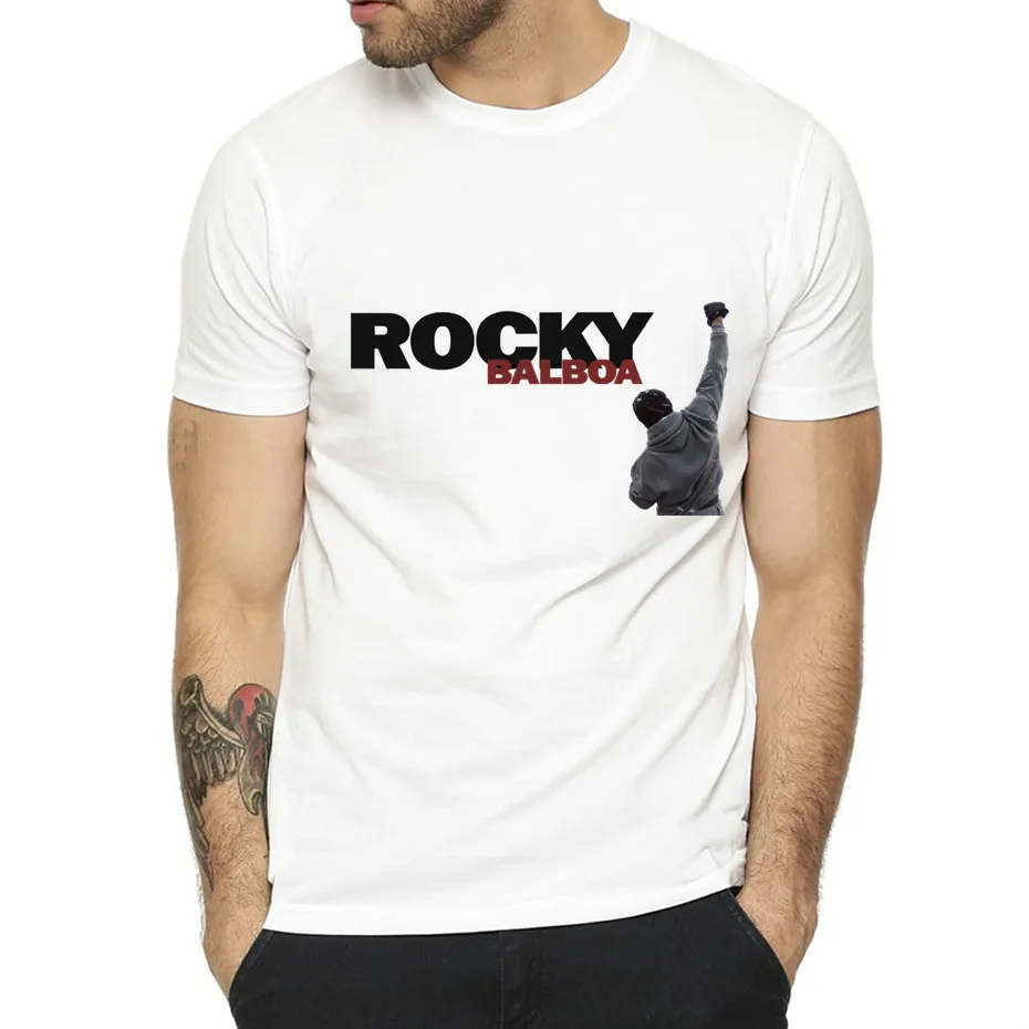 

Hot ROCKY BALBOA Design Funny T Shirt for Men Cotton Comfortable ROCKY Graphic Tee Men T-Shirt Streewear Style Tops