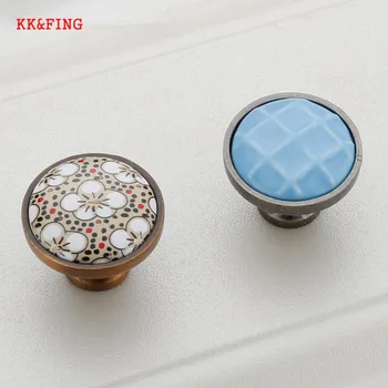 KKFING Vintage Matte Coffee Ceramic Kitchen Cabinet Handles Drawer Pulls Wardrobe Door Knobs European Furniture Handle Hardware