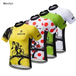 Moxilyn 2019 унисекс желтый и зеленый цвета красный, белый 4 цвета Велоспорт Топы короткий рукав велосипед Костюмы Летний стиль MTB футболка для