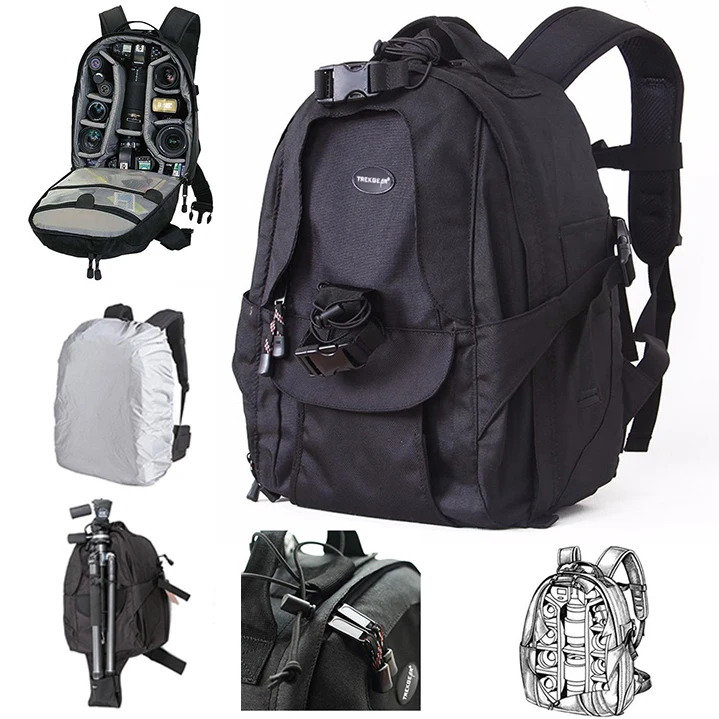 

Top Quality TREKGEAR Mini Trekker AW DSLR Camera Backpack Travel Rucksack Lens case Bag With Rain Cover for Canon Nikon Gopro