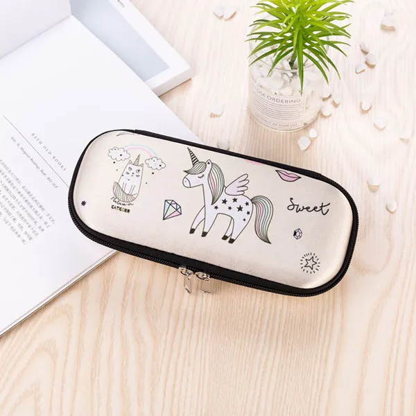 Автомобильный Карандаш Чехол Единорог пенал Kawaii estuche escolar большие школьные принадлежности пенал kalem kutusu - Цвет: R