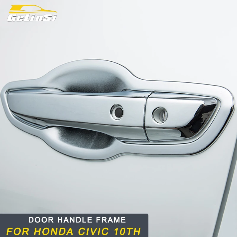 Gelinsi for Honda Civic 10th 2016 2017 Door handle frame Trim door bowl cover Car Exterior Accessories Fit | Автомобили и