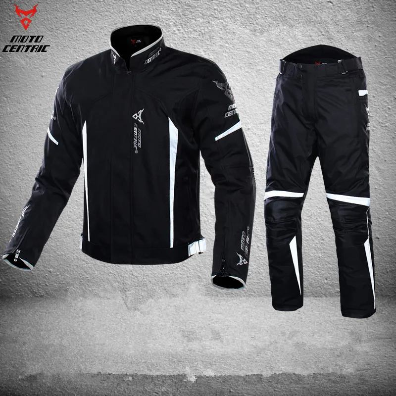 

Reflective Blouson Moto Men's Motorcycle Motocross Off-Road Racing Jacket waterproof Body Armor+ Riding Pants Clothing Set M-3XL