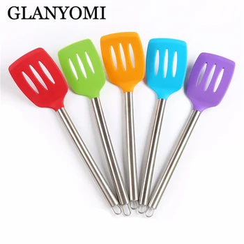

Silicone Slotted Turner Cooking Kitchen Tools Spatula Frying Fish Shovel Stainless Steel Long Handle Turners Kitchen Accessory