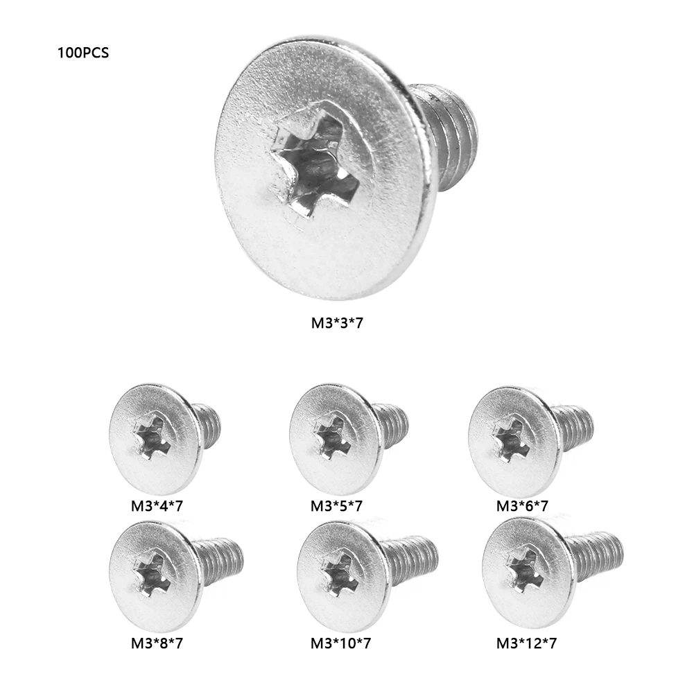 100 шт. M3 углеродистая сталь машина винт с плоской головкой шурупы машинное оборудование запасные части углеродистая сталь