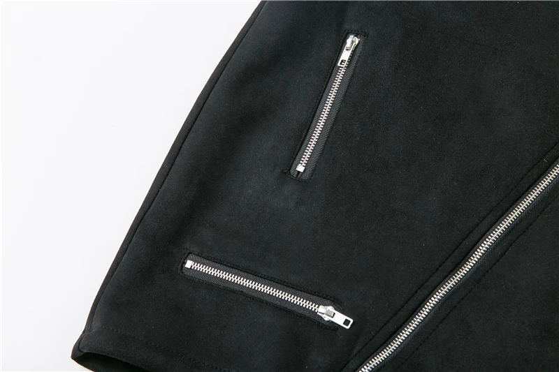 BONGOR LUSS Sexy 2018 Autumn Winter Suede Women Skirt Zipper Sashes Double Pocket Party Short Mini Ladies Black Skirts (19)