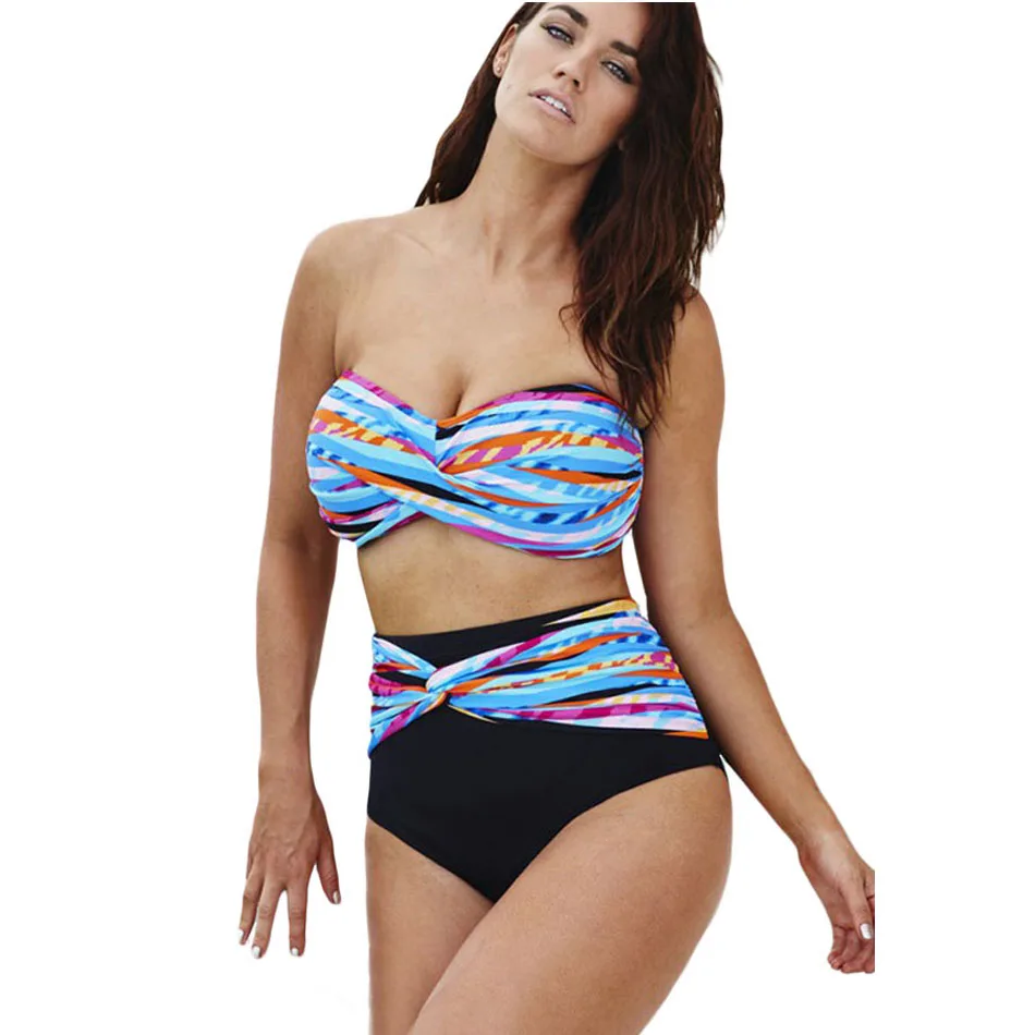 2016 Plus Size Bikinis Women XXL Summer Sexy Swimsuit High Waist