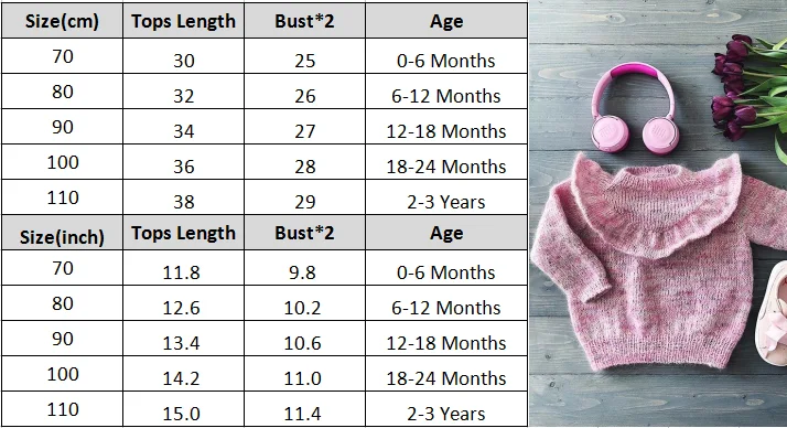 Новорожденные дети зимняя одежда для маленьких девочек свитер с длинными рукавами с оборками теплый джемпер пуловер Топы