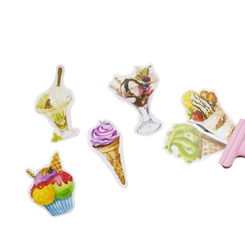 

50pcs/pack kawaii ice cream adhesive paper sticker decoration label bookmark children dairy sticker stationery