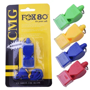 

1Pcs Fox 80 whistle seedless plastic whistle professional soccer referee whistle basketball referee 4 colors whistle